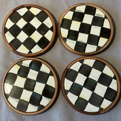 MacKenzie Childs Courtly Check Coaster Set of 4 (MBR176)