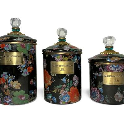 MacKenzie-Childs Flower Market Enameled Canisters 