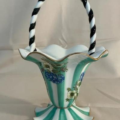 MacKenzie Childs Wildflower Basket 8” 