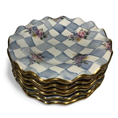 MacKenzie-Childs “Morning Glory” Lot of Seven Plates (9 Inch)