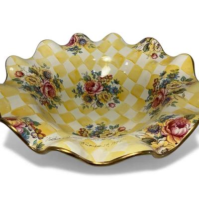 MacKenzie-Childs “Honeymoon Dandy Lion” Lemon Curds Bowl (14 Inch)