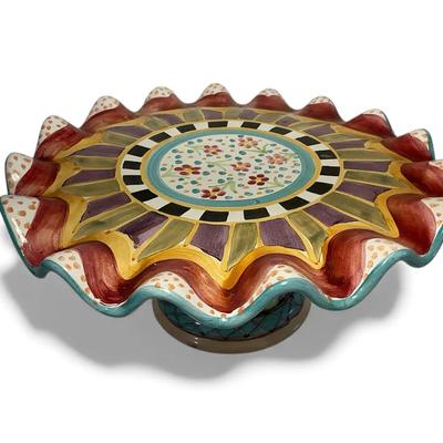 MacKenzie-Childs Fluted Cake Stand (12 Inch) (MBR104)