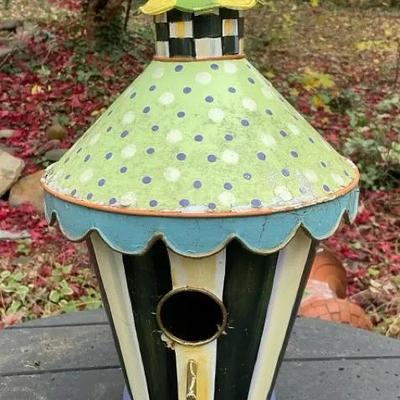 MacKenzie-Childs Courtly Stripe Metal Birdhouse 16.5"h