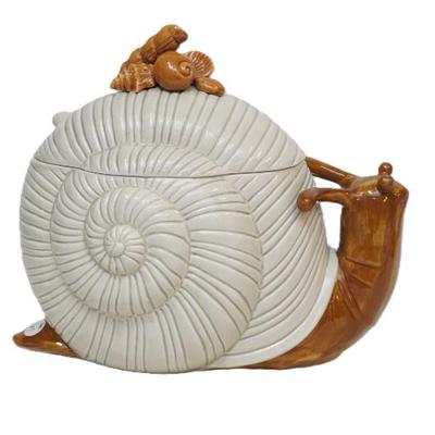Sale Photo Thumbnail #49: VINTAGE 1970S FITZ AND FLOYD SNAIL SOUP TUREEN