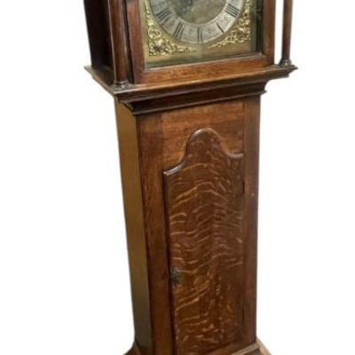 Sale Photo Thumbnail #76: ANTIQUE ENGLISH OAK TALL CASE CLOCK