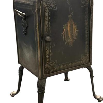 Sale Photo Thumbnail #124: ANTIQUE TOLE PAINTED PLATE WARMER