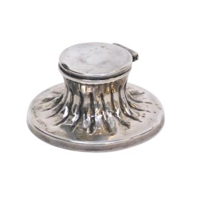 Sale Photo Thumbnail #16: ANTIQUE STERLING SILVER EDWARDIAN CAPSTAN INKWELL