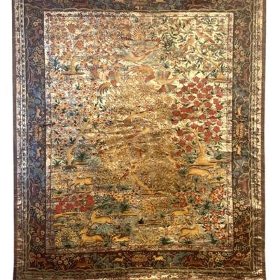 Sale Photo Thumbnail #103: LARGE HAND PAINTED TREE OF LIFE WALL HANGING