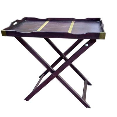 Sale Photo Thumbnail #13: VINTAGE FOLDING BUTLERS TABLE MAHOGANY