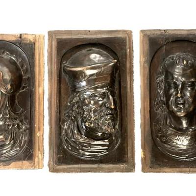 Sale Photo Thumbnail #102: 3 18TH C ANTIQUE CARVED HIGH RELIEF PLAQUES