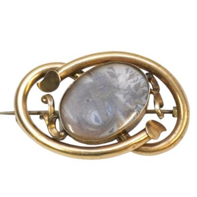 Sale Photo Thumbnail #90: 19th c VICTORIAN 14K MOURNING BROOCH