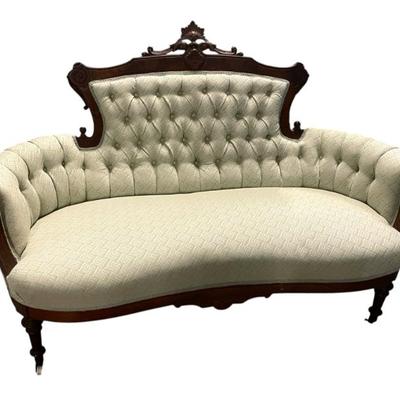Sale Photo Thumbnail #121: JOHN JELLIFF RENAISSANCE REVIVAL SETTEE