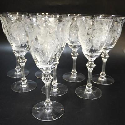 Sale Photo Thumbnail #15: 8 TIFFIN PERSIAN PHEASANT WATER GOBLETS