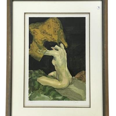 Sale Photo Thumbnail #78: MALCOLM LIEPKE SEATED NUDE LITHOGRAPH LTD ED