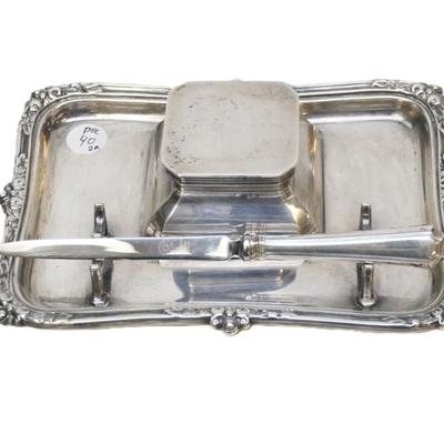 Sale Photo Thumbnail #33: ENGLISH STERLING SILVER INKSTAND 1916