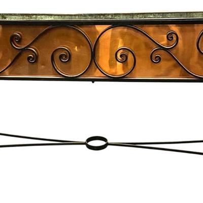 Sale Photo Thumbnail #53: ANTIQUE WROUGHT IRON & COPPER PLANT STAND