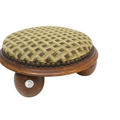 Sale Photo Thumbnail #39: ANTIQUE WALNUT NEEDLEPOINT FOOTSTOOL