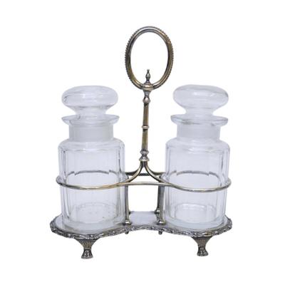 Sale Photo Thumbnail #95: ELEGANT ENGLISH CUT CRYSTAL PICKLE JARS WITH CADDY