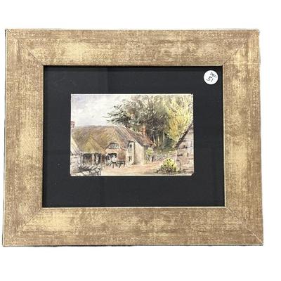 Sale Photo Thumbnail #43: ALFRED HUTTY WATERCOLOR FARM YARD