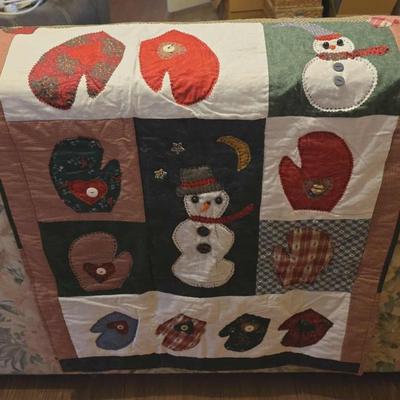 Winter snowman quilted panels