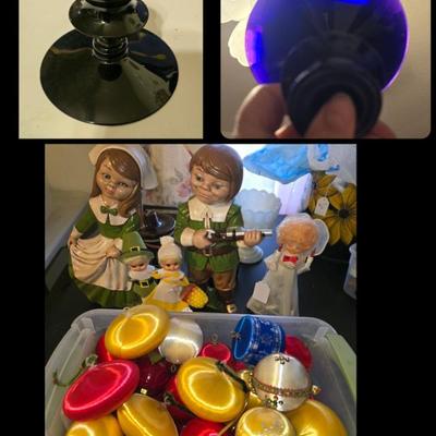 Vintage Thanksgiving, Christmas and black amethyst glass. 