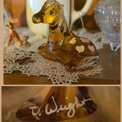 Fenton golden horse signed