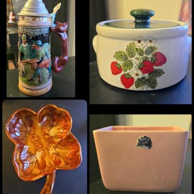 MCcoy, Dryden Pottery, 
Gerz German stein with Fox Handle