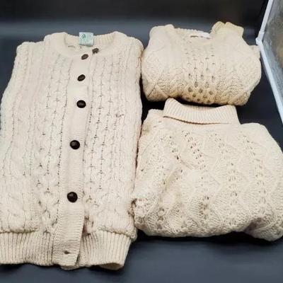 (3) Irish Wool Sweaters - Cladyknic