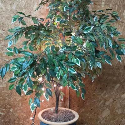Faux Floor Plant with Lights