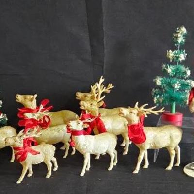 Vintage Santa and his Reindeer 