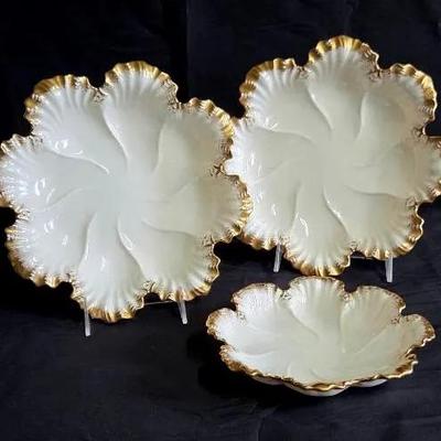 Set of 3 Lenox Scalloped Edge Shell Bowls 