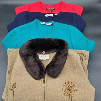 (4) Wool Sweaters-Talbots, Carroll Reed, Geiger