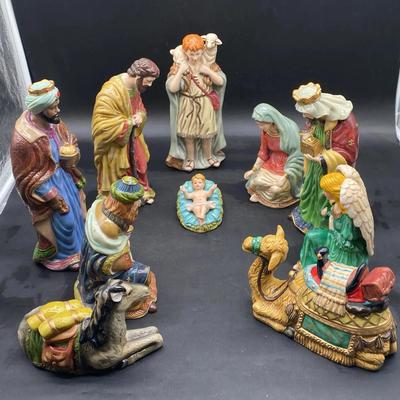 Colorful Ceramic Nativity Set