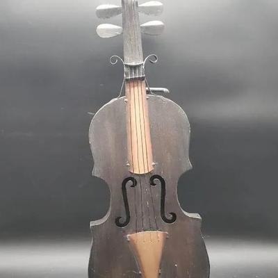 Pier 1 Decorative Metal Violin w/ Stand