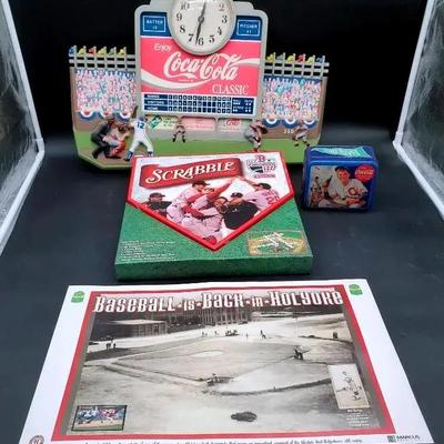 Baseball Items - Coca Cola, Scrabble Game, Baseball in Holyoke Poster