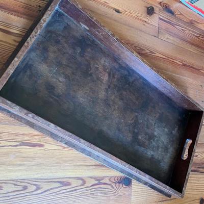 Sale Photo Thumbnail #18: $100 Antique butler's tray; overall approx. 39" x 29" x 15"