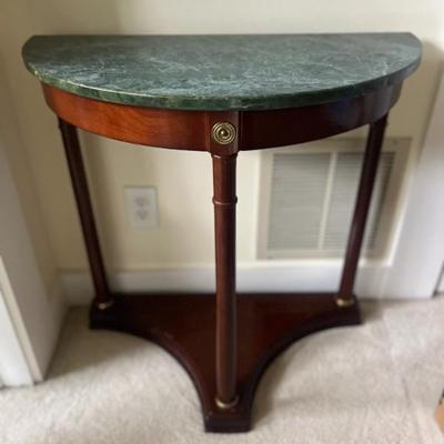 Sale Photo Thumbnail #33: $70 Bombay Co. marble top console; H: 29"