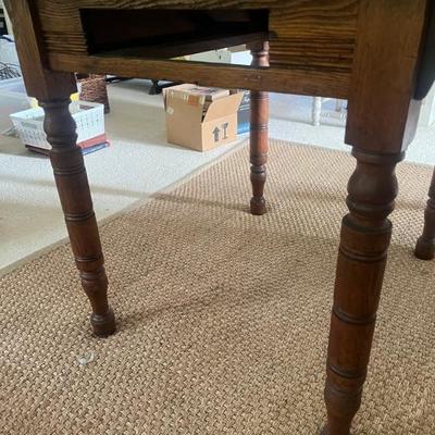 Sale Photo Thumbnail #9: $125 Antique oak table; 29" x 42" x 28"