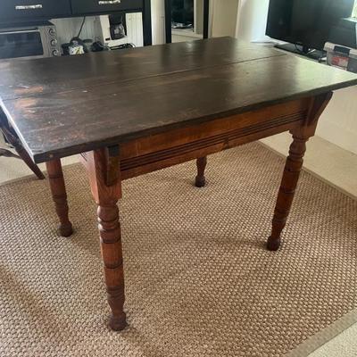 Sale Photo Thumbnail #7: $125 Antique oak table; 29" x 42" x 28"