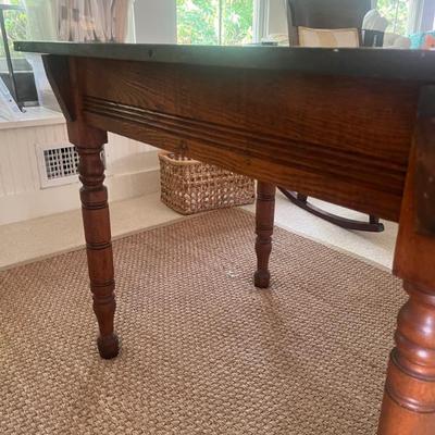 Sale Photo Thumbnail #8: $125 Antique oak table; 29" x 42" x 28"