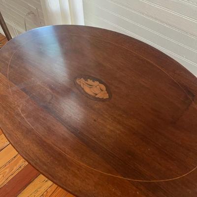 Sale Photo Thumbnail #6: $75 Antique tilt-top tea table; approx. 25" x 26" x 16"