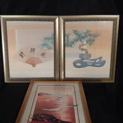 ST215 - Three Vintage Japanese Prints, One Signed