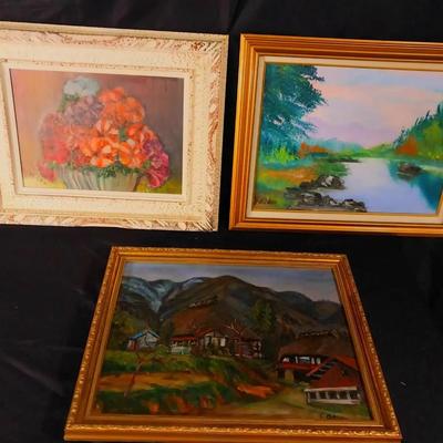 ST220 - Three Paining From Japanese Current Artist Club Circa 1980's