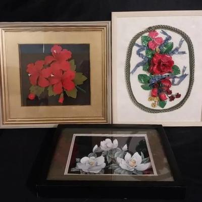 ST219 - Three Dimensional Floral Pictures X3