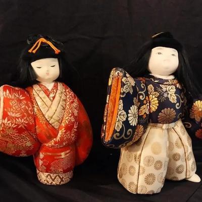 ST200 - Pair of Vintage Japanese Kimekomi Dolls