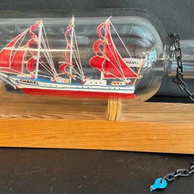 ST507 - Boat In a Bottle (14.5 Inches Wide/7 Inches Tall)