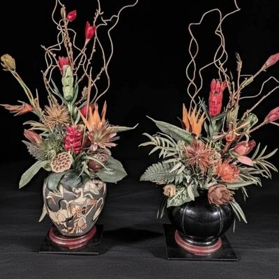 ST248 - Pair Of Large Floral Arrangements 