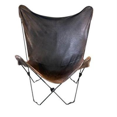 Lot 100-400   
Mid-Century Knoll Style Distressed Leather Butterfly Chair