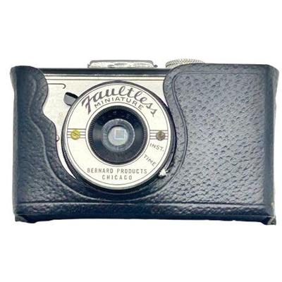 Lot 208   
Bernard Products Chicago, Faultlers Miniature Camera In Leather Casing