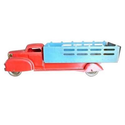 Lot 400-042  
Vintage Pressed Steel Stake Bed Farm Truck, 1930s